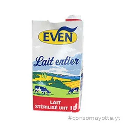 Lait entier brique uht Even