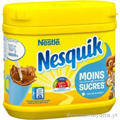 Poudre boisson instantanée cacaotée Nesquik (moins de sucre) Nestlé