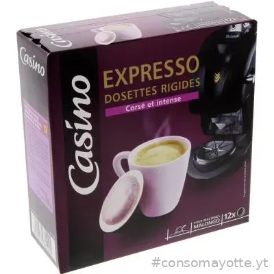 Café 12 dosettes rigides corsé et intense Casino