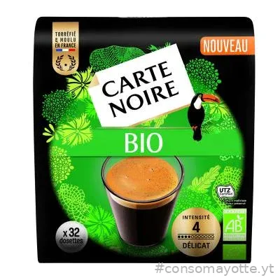 Café 32 dosettes souple pur Arabica bio Carte Noire
