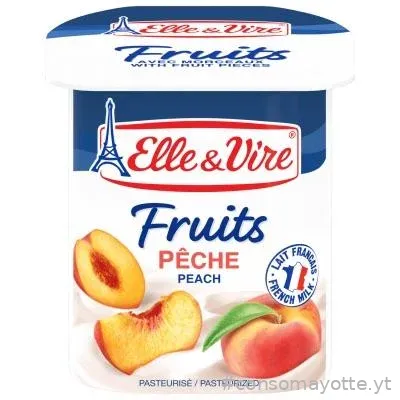 Desserts lactés fruits pêche x4 Elle & Vire