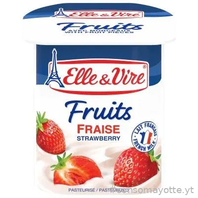 Desserts lactés fruits Fraise x4 Elle & Vire
