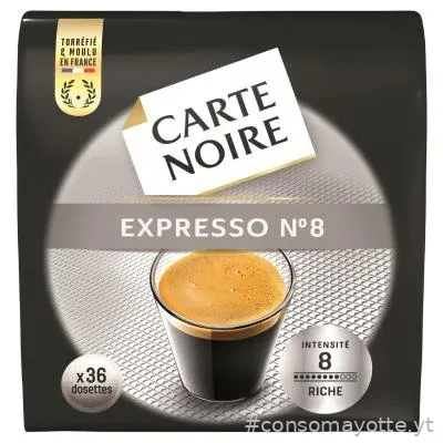 Café 36 dosettes souples expresso n°8 Carte Noire