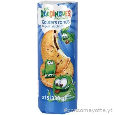 Goûters ronds bi-goût lait choco Doodingues