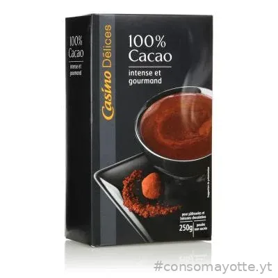 Cacao en poudre 100% Casino délices